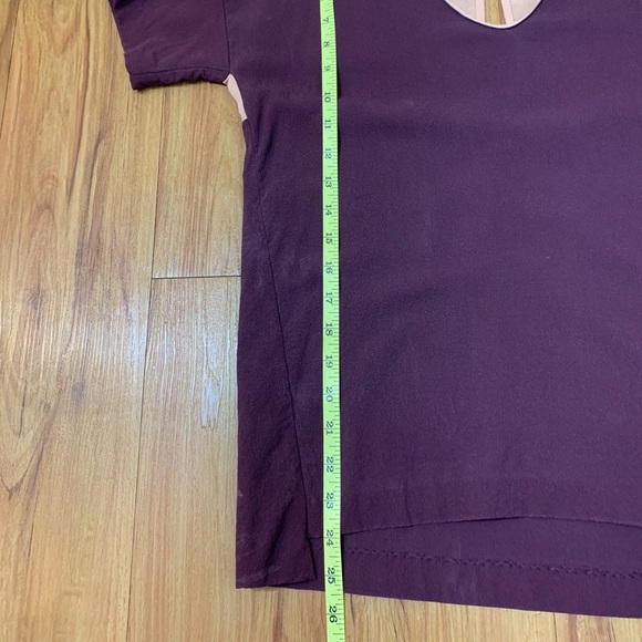 Aritzia Babaton Plum Colour Block 100% Silk Blouse - Picture 9 of 9